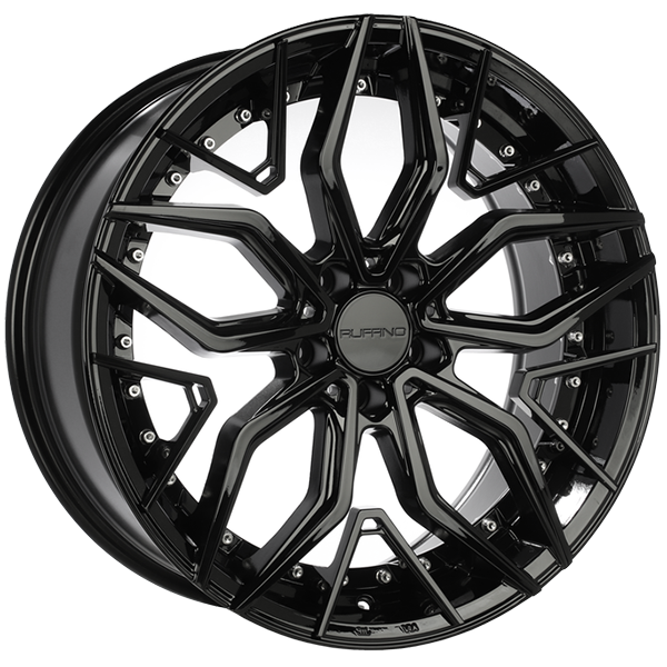 Ruffino VF1 Gloss Black - Chrome Rivets 20x9.0 5x114.3 et35 73.1