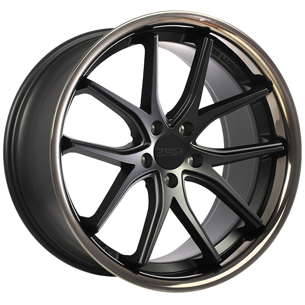 720 Luxury VANQUISH Satin Black - Black Stainless Lip 19x8.5 5x114.3 et35 73.1