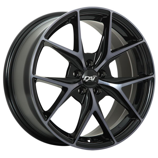 DAI Wheels ELEGANTE Gloss Black - Machined Face - Smoked Clear 17x7.5 5x114.3 et40 73.1