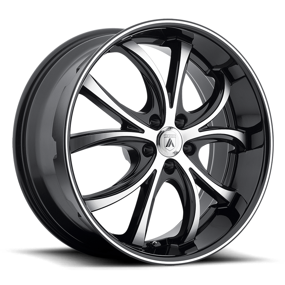 Asanti Black ABL-8 ELEKTRA MACHINED FACE W/ BLACK LIP 22X9 5x120 et32 74.1