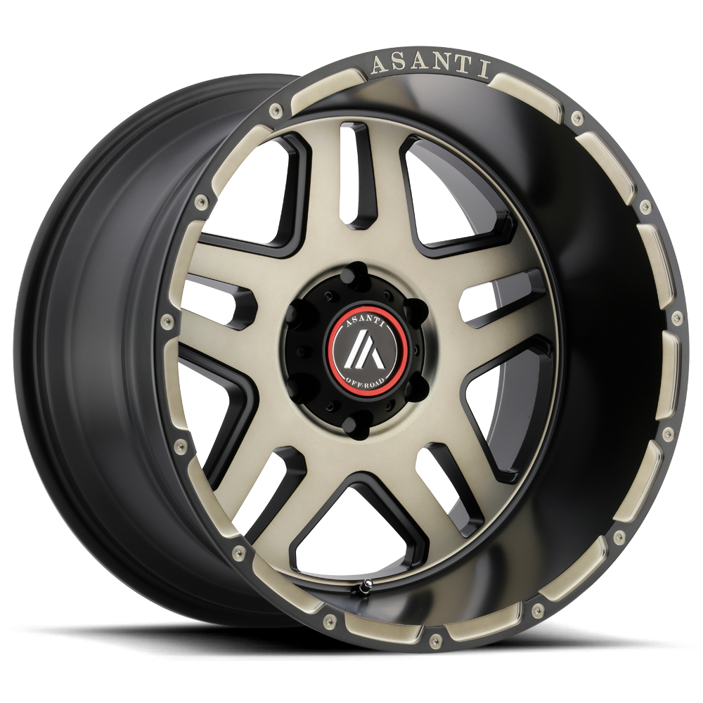 Asanti Off Road AB809 ENFORCER MATTE BLACK MACHINED W/ TINTED CLEAR 17X8.5 6x120 et25 66.9