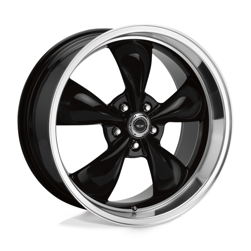 American Racing AR105 TORQ THRUST M GLOSS BLACK W/ MACHINED LIP 17X7 5x114.3 et0 72.56