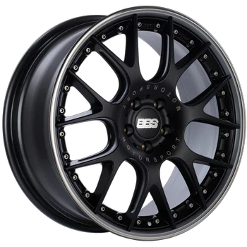 BBS CHRII BLACK w/STAINLESS LIP 20X10.5 5X112 et35 CBPFS CH656BPPO