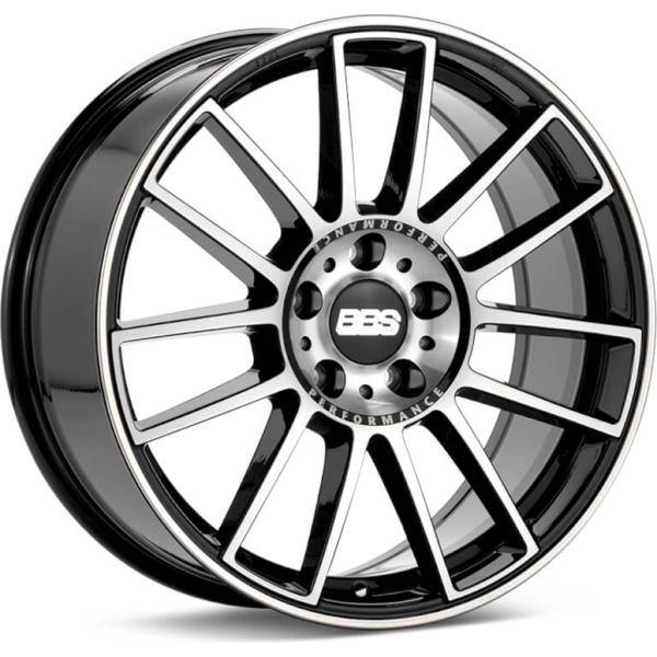 BBS CM BLACK w/STAINLESS LIP 19X8.5 5X112 et35 CBPFS - CM002BPO