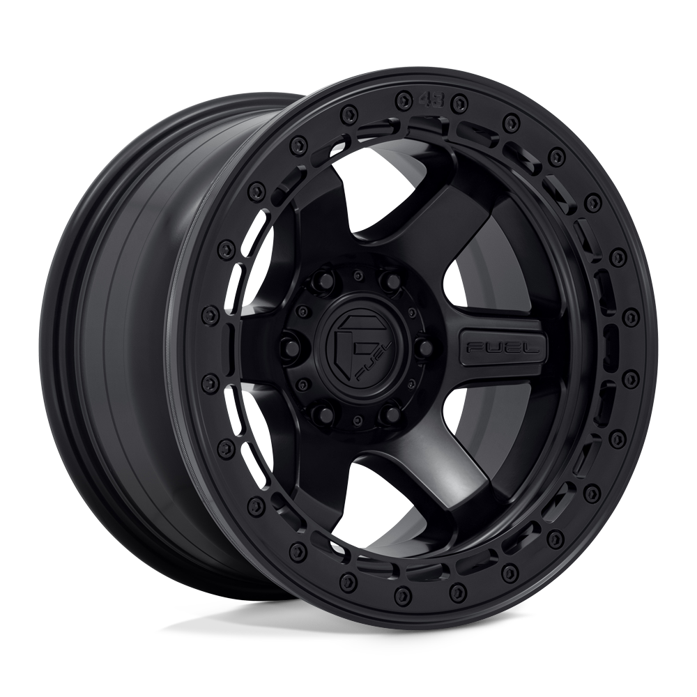 Fuel 1PC D122 BLOCK BEADLOCK MATTE BLACK W/ MATTE BLACK RING 17X8.5 6x135 et0 87.1