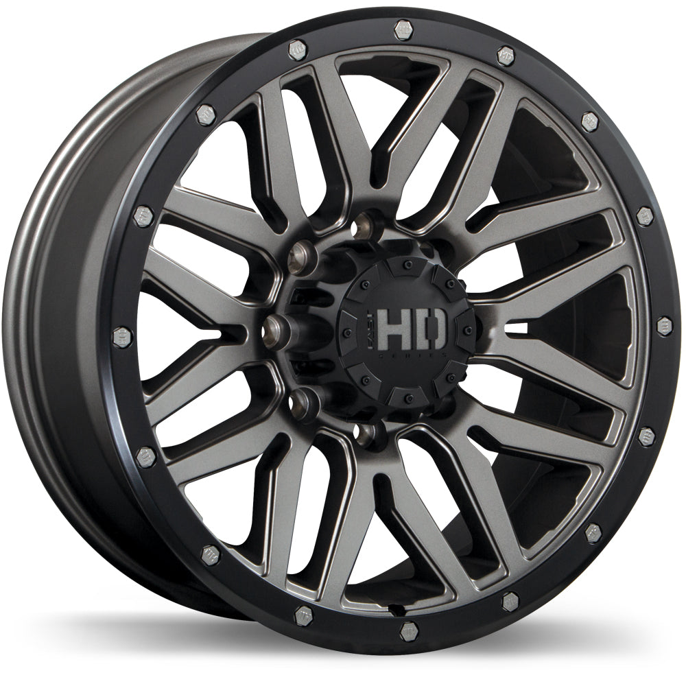 Fast HD Menace Satin Gunmetal with Black Trim 17x8.0 8x165.1  et15 121.1 F240-1780-82MB+15C211