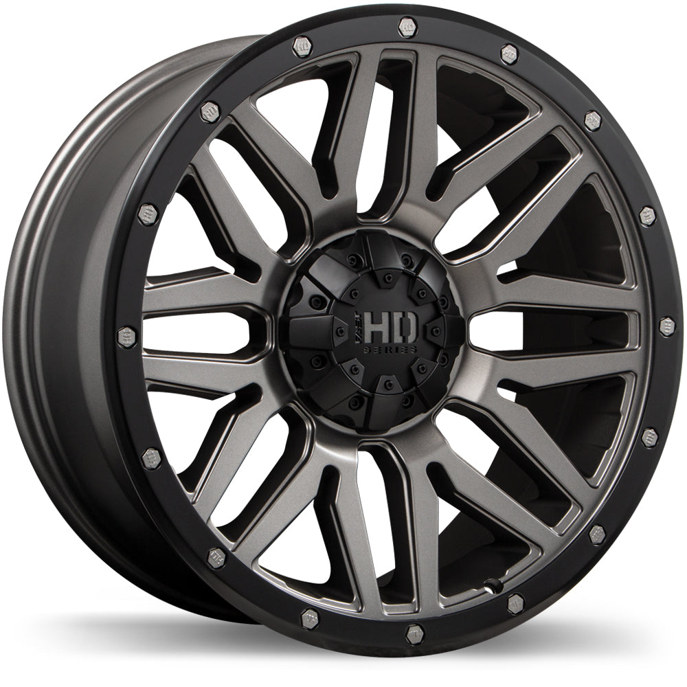 Fast HD Menace Satin Gunmetal with Black Trim 17x8.0 5x127 / 139.7  et15 87.1 F240-1780-28MB+15C871