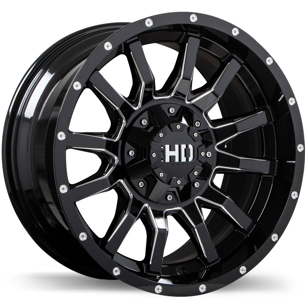 Fast HD TRAXX Gloss Black with Milled Trim 17x9.0 5x127 / 139.7  et-15 87.1 F247-1790-28BH-15C871