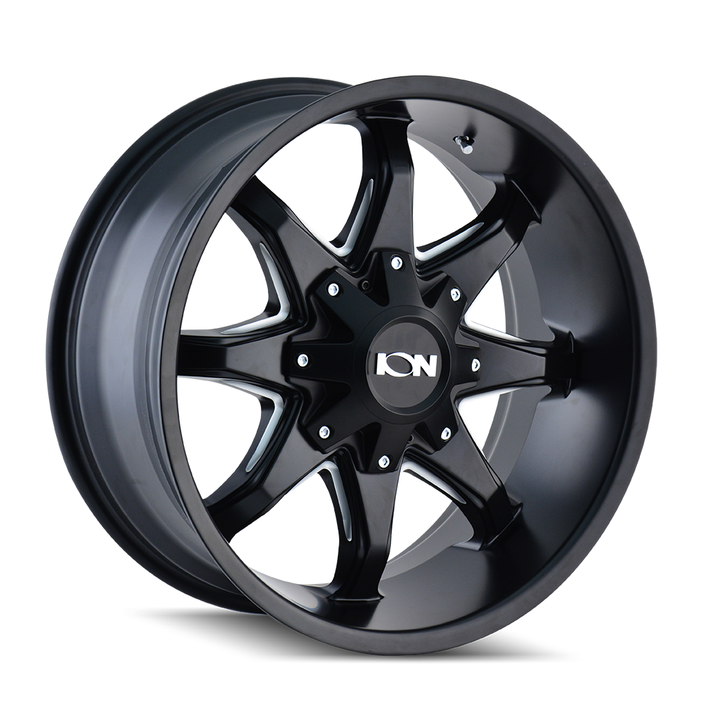 ION 181 SATIN BLACK MILLED 20x12.0 8x180 et-44 124.1