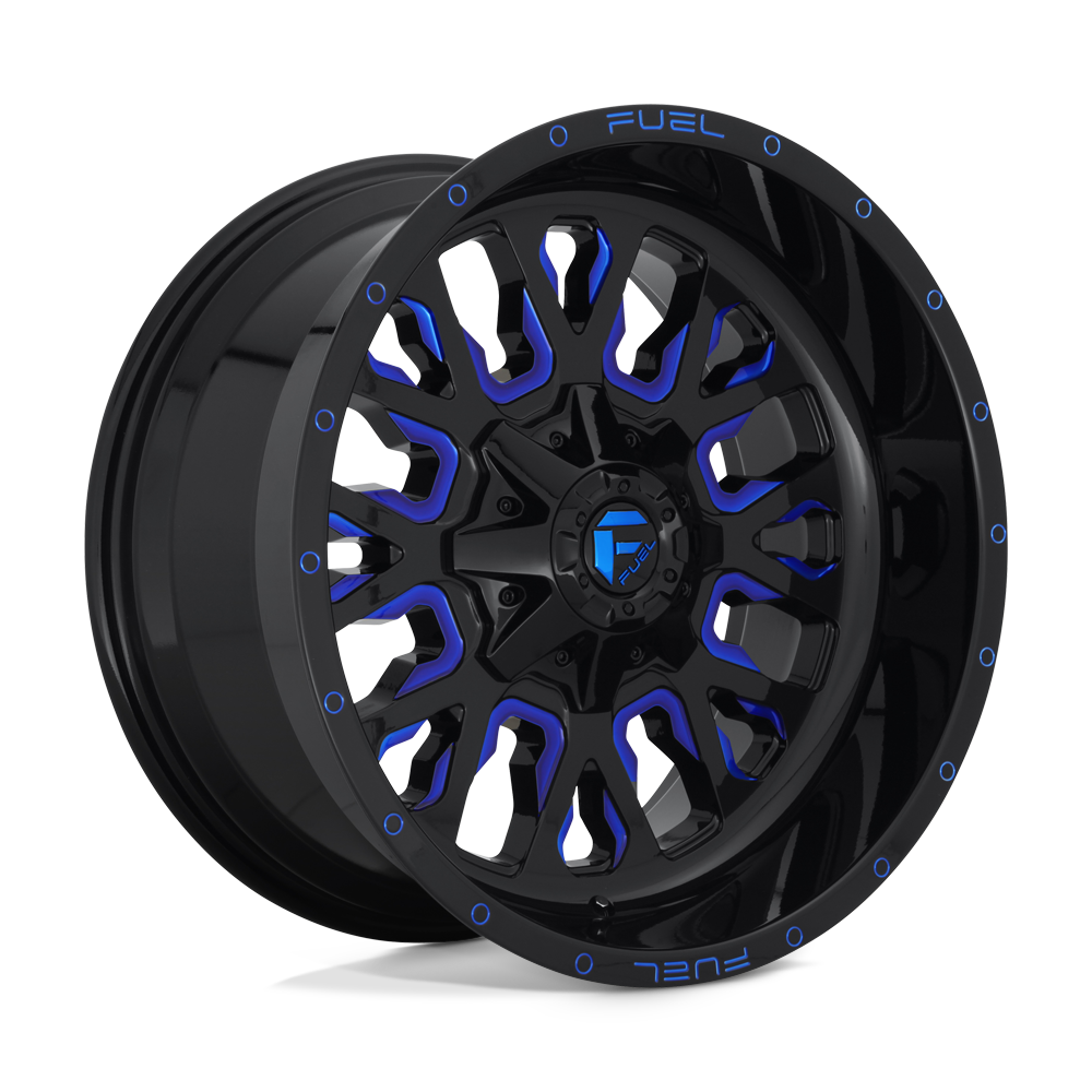 Fuel 1PC D645 STROKE GLOSS BLACK BLUE TINTED CLEAR 17X9 5x114.3/5x127 et-12 78.1