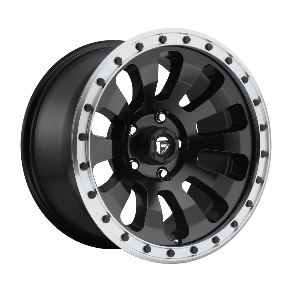 Fuel 1PC D629 TACTIC MATTE BLACK MACHINED RING 17X9 5x127 et-12 78.1