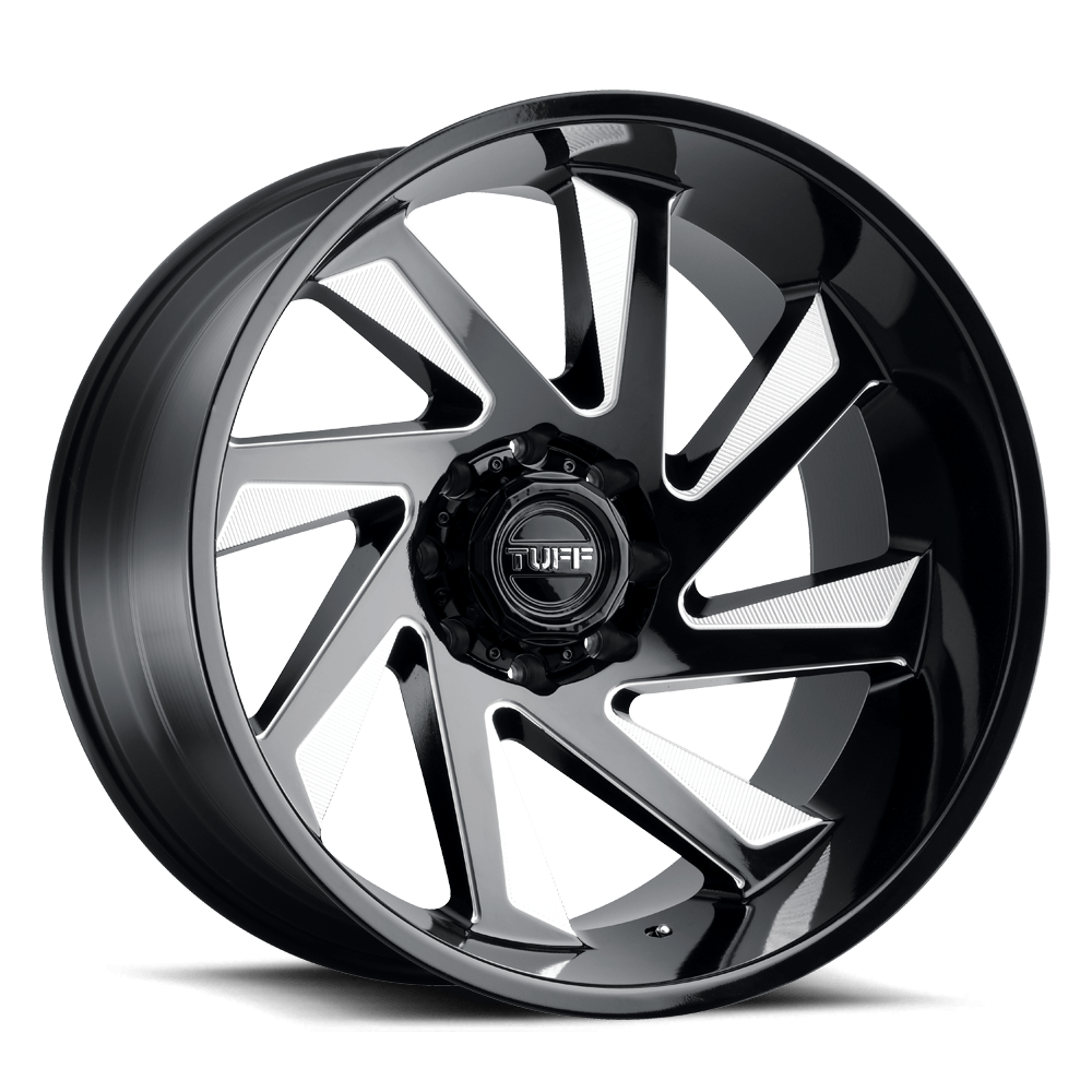 Tuff T1B GLOSS BLACK W/ MILLED SPOKES 26X14 8x170 et-72 125.1