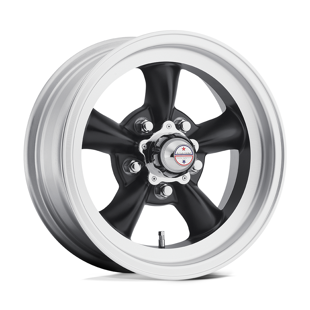 American Racing Vintage VN105 TORQ THRUST D SATIN  BLACK W/ MACHINED LIP 15X7 5x120.65 et-6 83.06