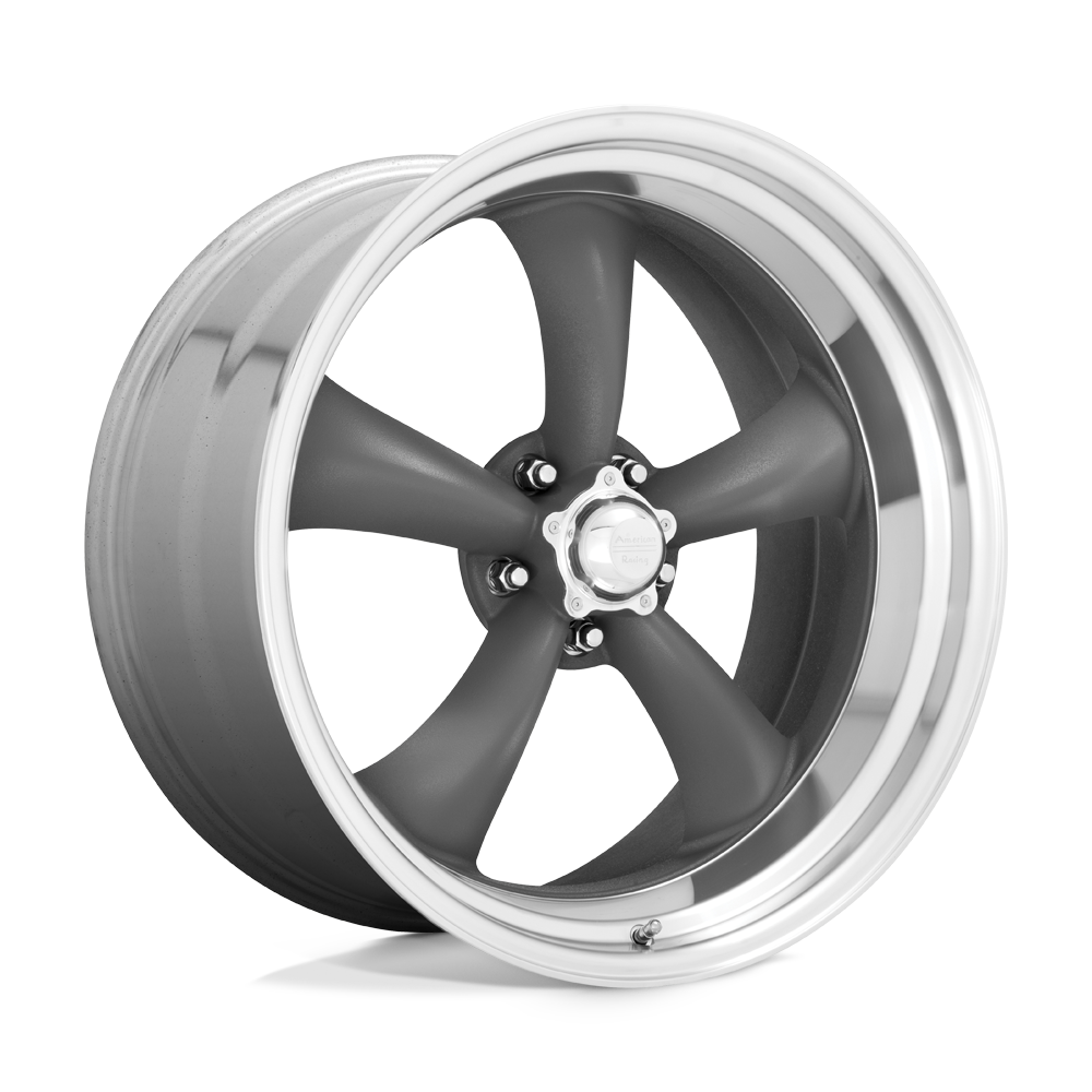 American Racing Vintage VN215 CLASSIC TORQ THRUST II MAG GRAY W/ MACHINED LIP 17X8 5x120.65 et-11 83.06