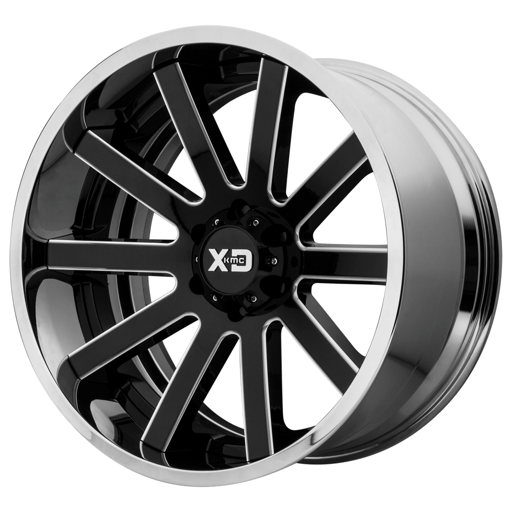 XD XD200 HEIST GLOSS BLACK MILLED CENTER W/ CHROME LIP 20X10 5x127 et-18 72.56