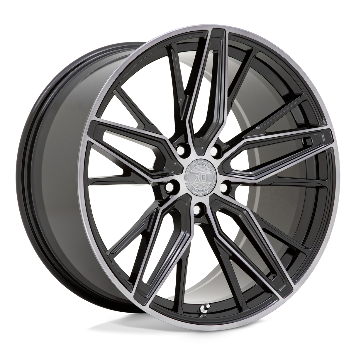 XO ZURICH GLOSS BLACK W/ MACHINED GLOSS DARK TINT 20X10.5 5x114.3 et25 76.1