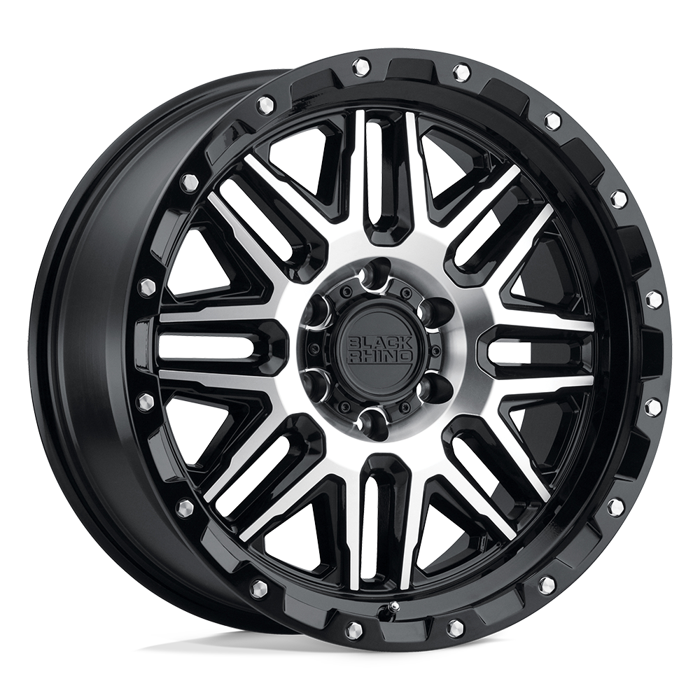 Black Rhino ALAMO GLOSS BLACK W/ MACHINED FACE & STAINLESS BOLTS 17X9 8x170 et6 125.1