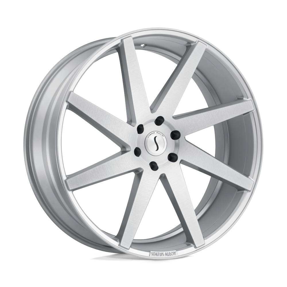 Status BRUTE SILVER W/ BRUSHED MACHINED FACE 22X9.5 5x115 et15 76.1