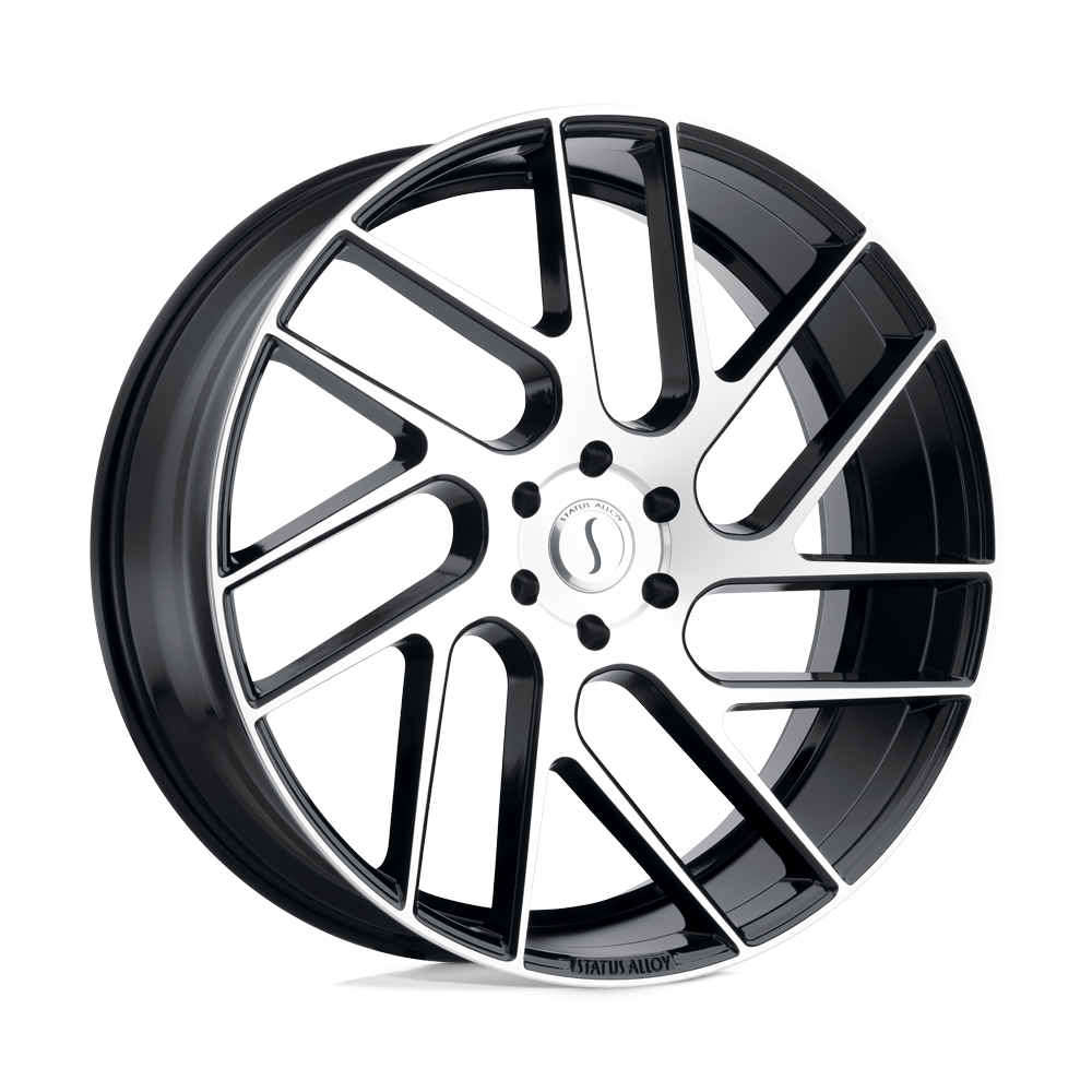 Status JUGGERNAUT GLOSS BLACK W/ MACHINED FACE 22X9.5 6x139.7 et15 112.1