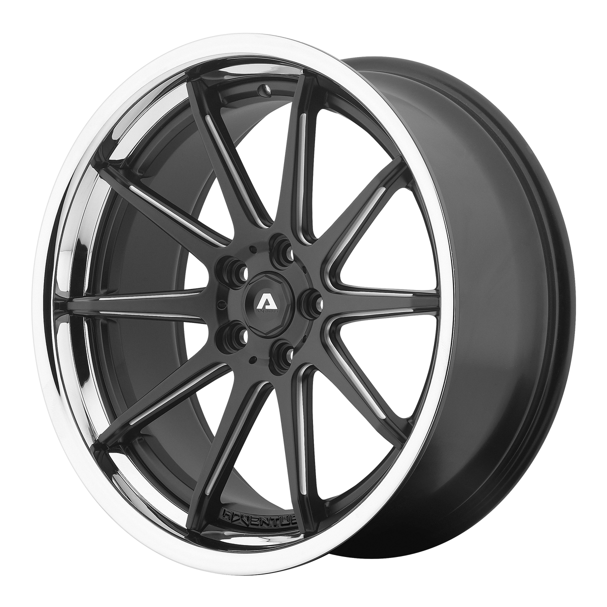 Adventus AVS-4 SATIN BLACK MILLED W/ SS LIP 20X8.5 5x114.3 et38 74.1