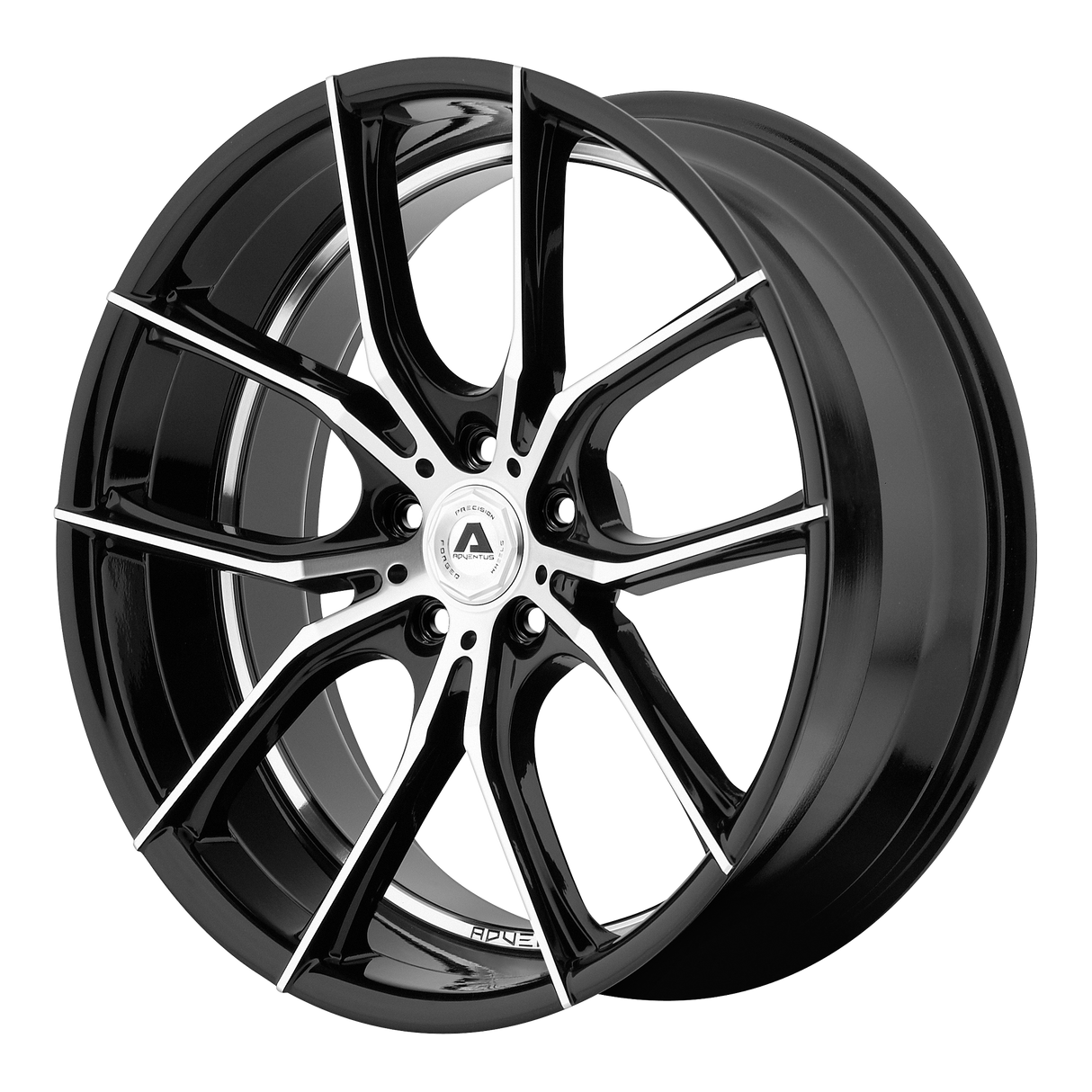 Adventus AVX-6 GLOSS BLACK MACHINED 22X10 5x112 et38 74.1