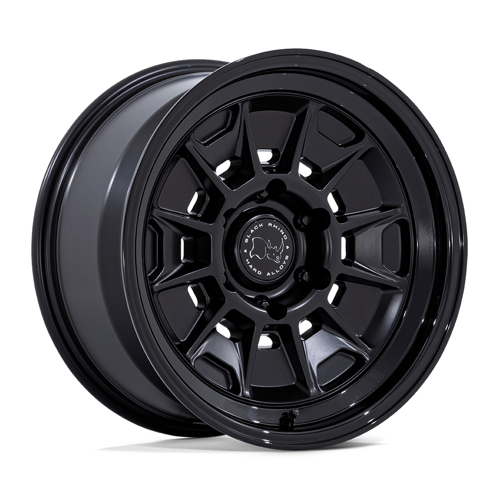 Black Rhino BR021 MONDO MATTE BLACK W/ GLOSS BLACK LIP 17X8.5 6x139.7 et-10 106.1