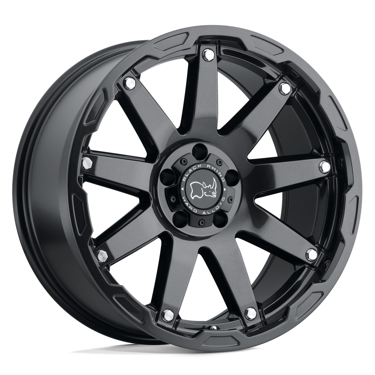 Black Rhino OCEANO GLOSS GUN BLACK W/ STAINLESS BOLTS 17X9.5 5x127 et-18 71.5