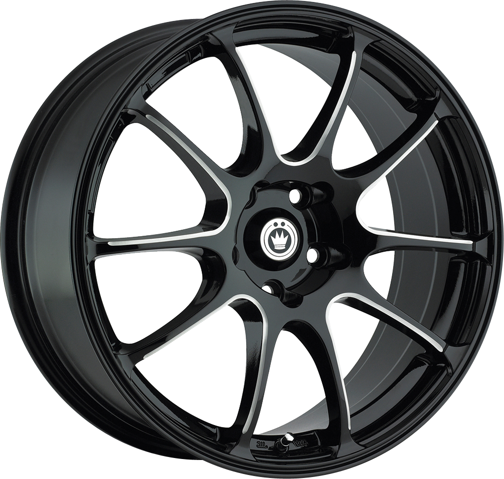 Konig Illusion Gloss Black w/ Ball Cut Machined Spokes 17x7 4x100 et40 73.1