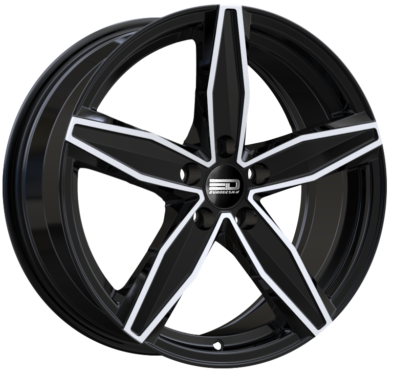 Euro Design Berlin Gloss Black Polished 17x7.5 5x114.3 et40 64.1