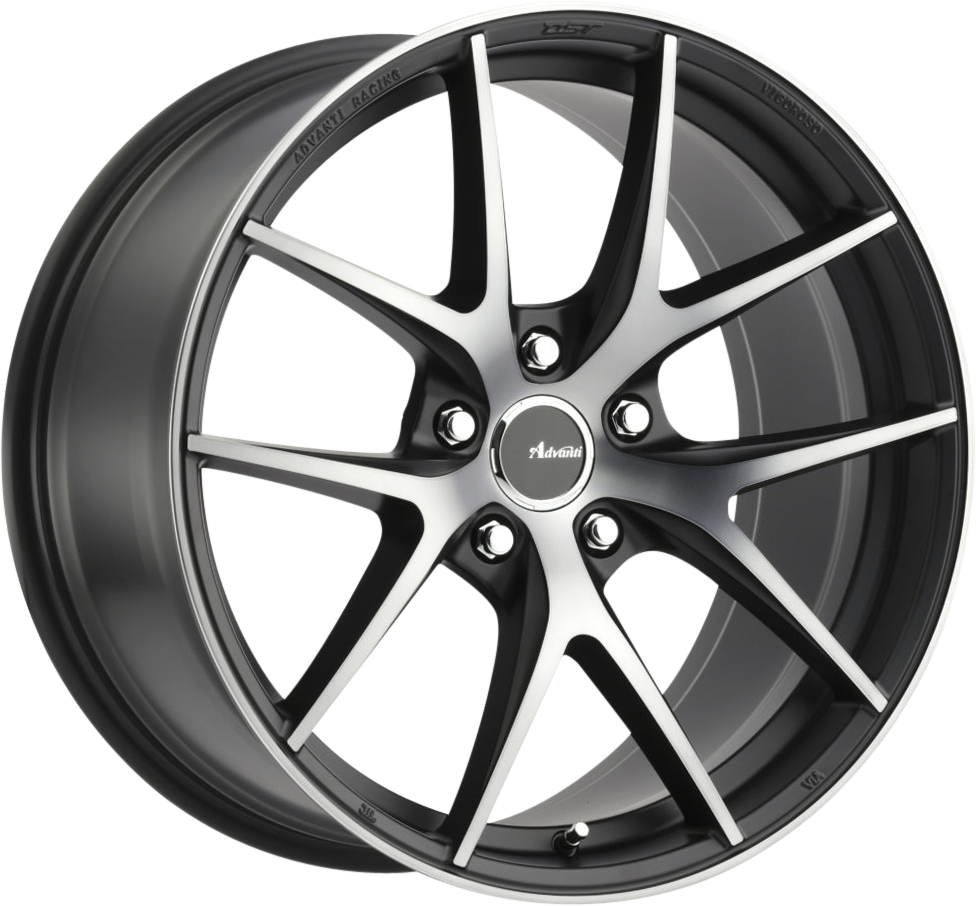 Advanti Vigoroso Matte Black w/ Smoked Clear Coat 18x9 5x120 et45 72.6