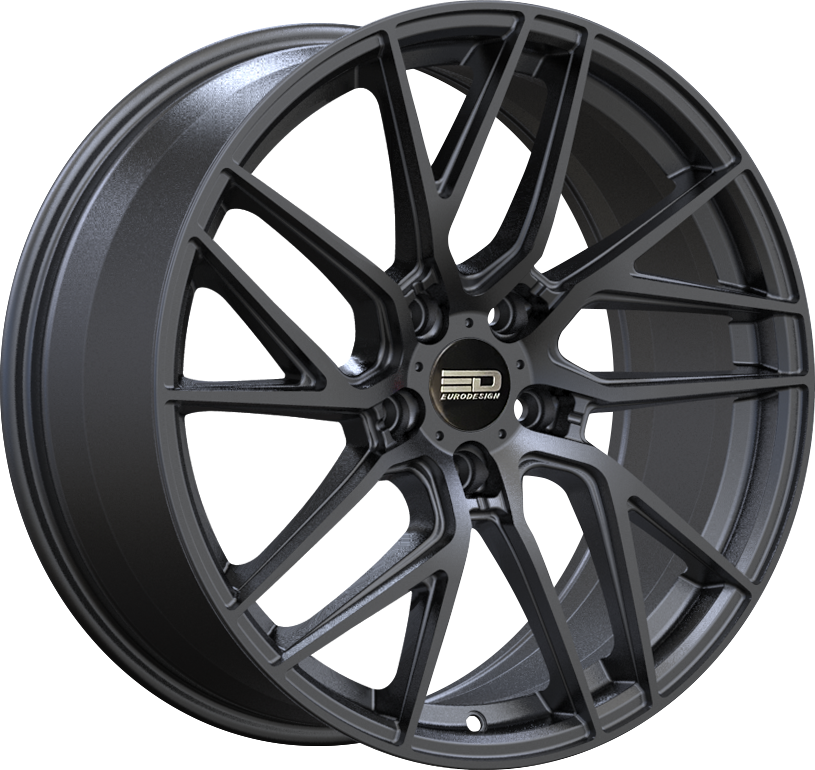 Euro Design Tech Matte Black 17x7.5 5x112 et35 66.5