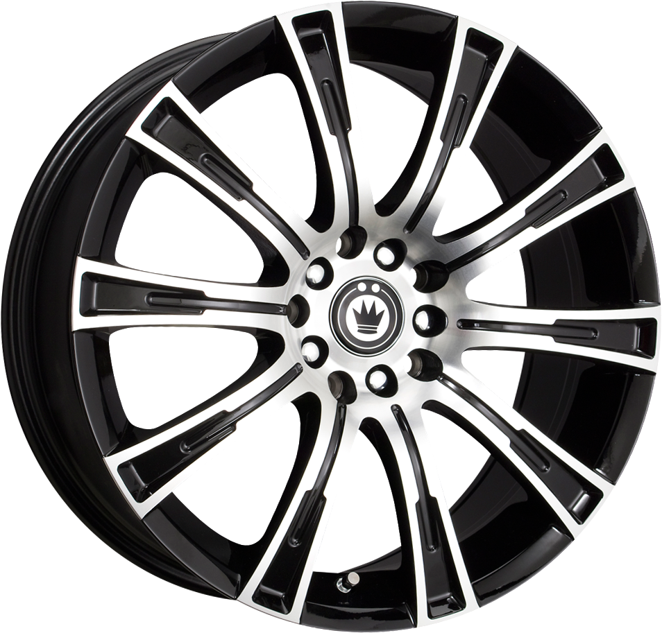 Konig Crown Gloss Black w/ Machined Face 17x7.5 5x100/5x114.3 et45 73.1