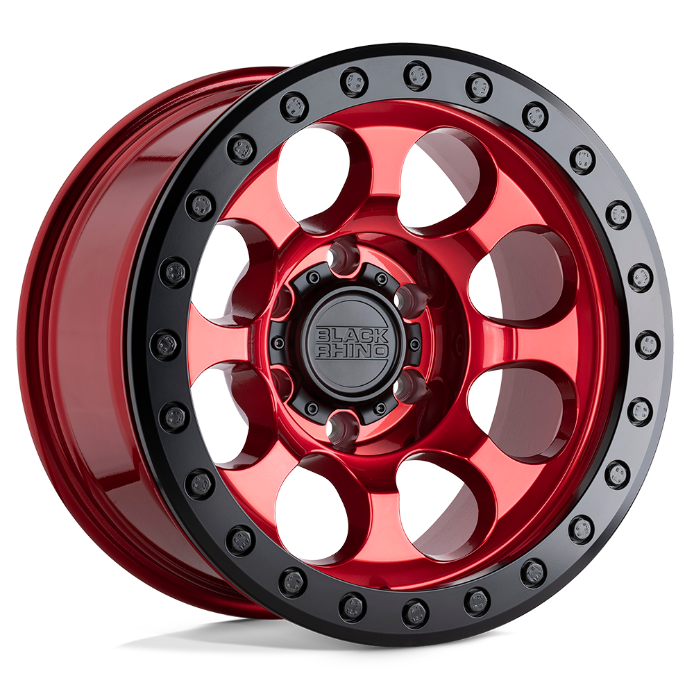 Black Rhino RIOT CANDY RED W/ BLACK RING & BOLTS 17X8.5 6x139.7 et0 112.1