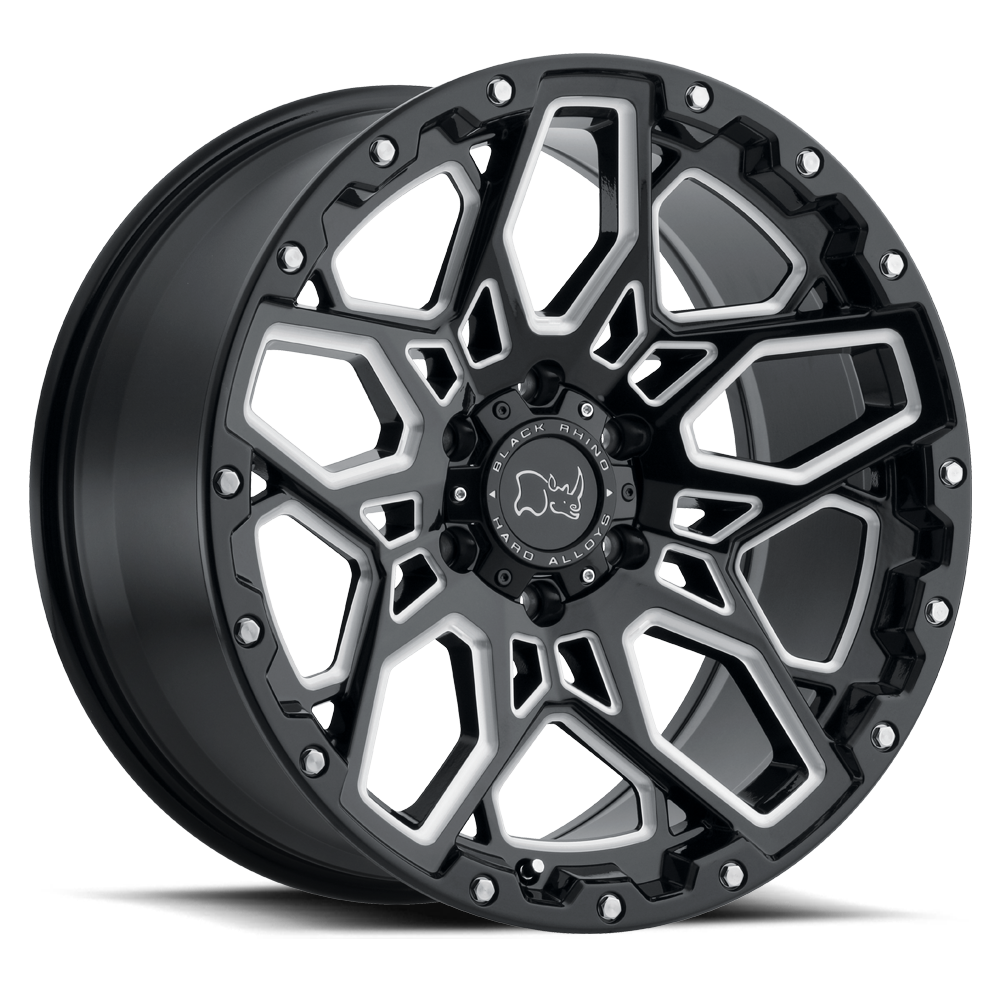 Black Rhino SHRAPNEL GLOSS BLACK W/ MILLED SPOKES 17X9.5 6x135 et12 87.1