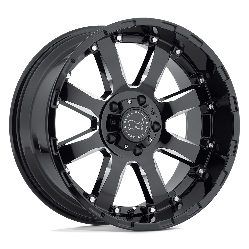 Black Rhino SIERRA GLOSS BLACK W/ MILLED SPOKES 17X9 5x127 et-12 78.1