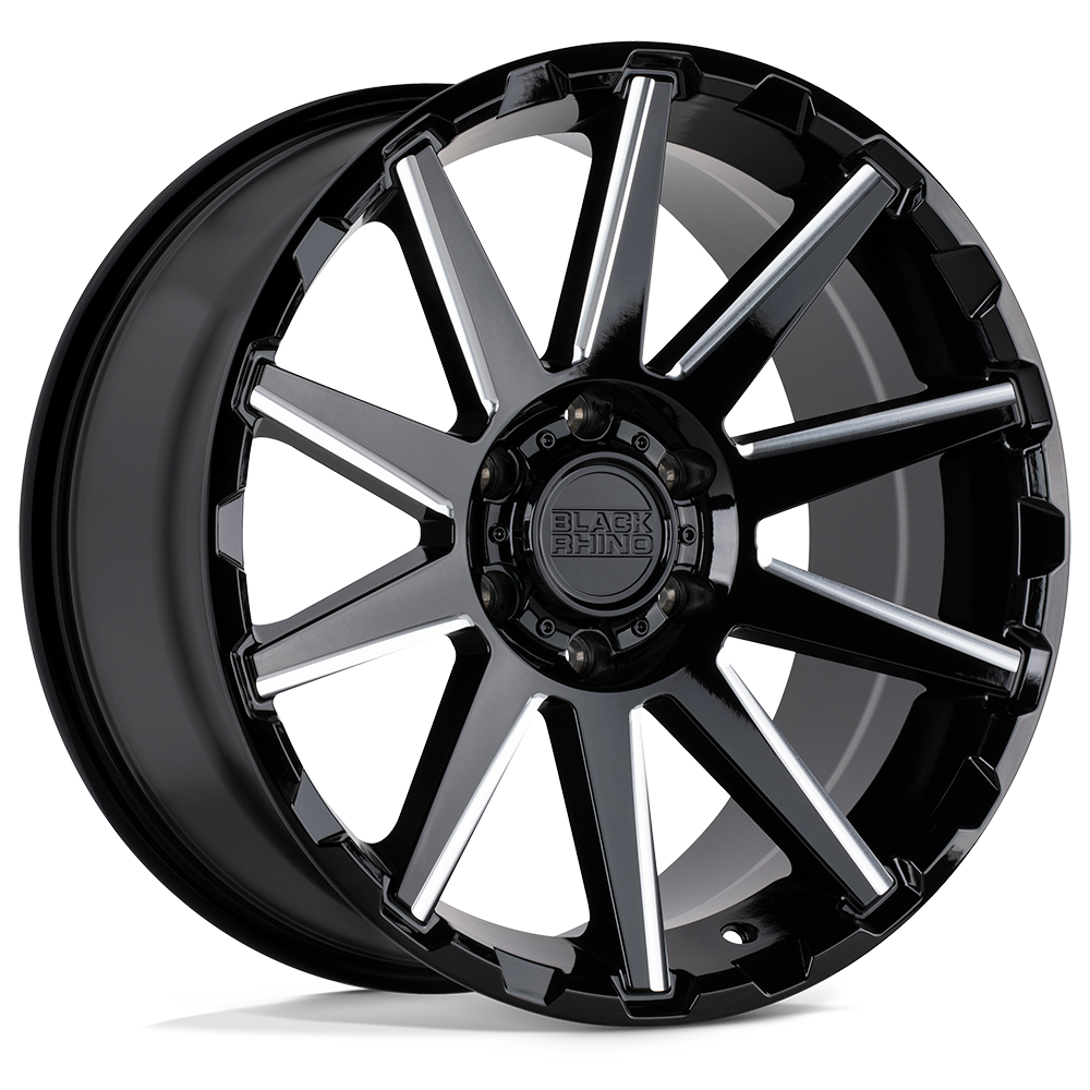 Black Rhino TYPHOON GLOSS BLACK W/ MILLED SPOKES 17X9.5 5x127 et-18 71.5