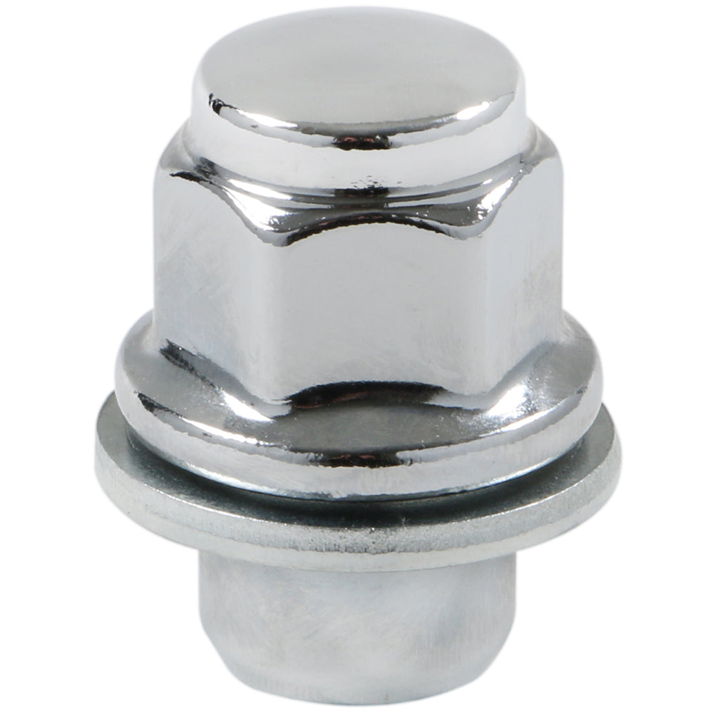 Mag W/Washer Chrome Nut OEM Flat/60° Seat-12x1.50mm-12mm Shank OD 18.5mm-21mm Hex