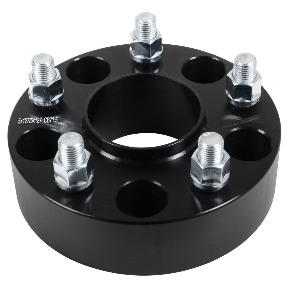 Billet Wheel Adapter-Black-5x127 to 5x127mm-Bore 71.5mm-Thickness 44mm (1.74'')-14x1.50mm